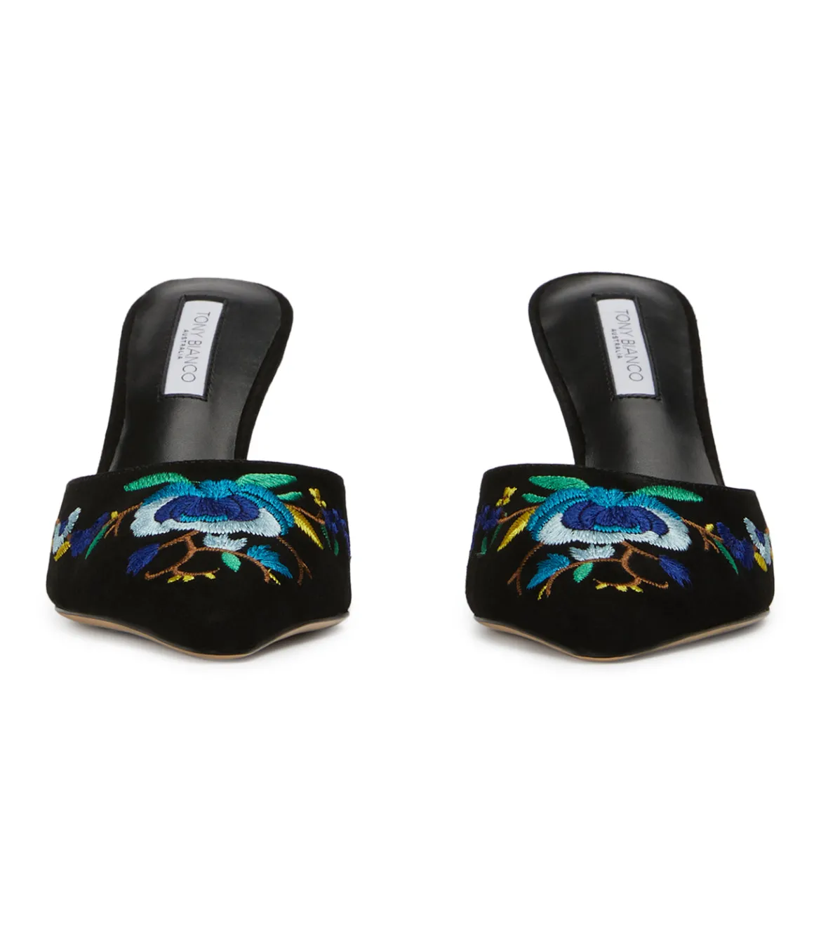 Spring Black Suede/Blue Floral